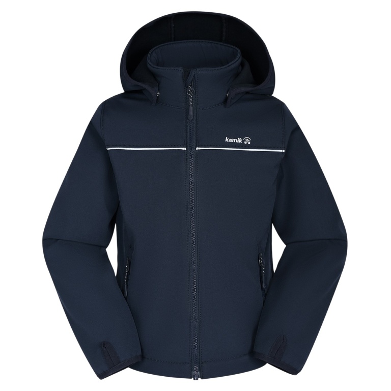 Kamik Softshell Jacket Jarvis (windproof, reflective) dark blue children
